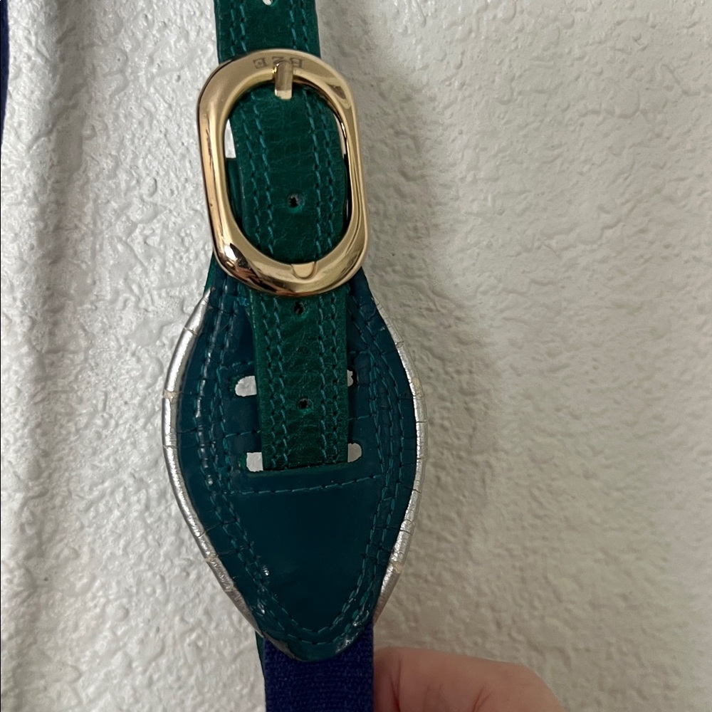 Bracher Emden London Teal and Silver Women's Bag Vintage - Picture 8 of 8